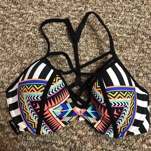 VS PINK Push Up Bikini Top with Front Cross Straps